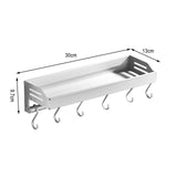 Maxbell Bathroom Floating Shelves Space Saving Modern Kitchen Wall Shelf with S Hook white 30cm