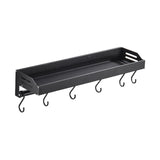 Maxbell Bathroom Floating Shelves Space Saving Modern Kitchen Wall Shelf with S Hook black 30cm