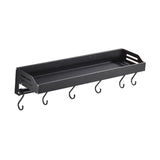 Maxbell Bathroom Floating Shelves Space Saving Modern Kitchen Wall Shelf with S Hook black 30cm