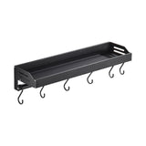 Maxbell Bathroom Floating Shelves Space Saving Modern Kitchen Wall Shelf with S Hook black 30cm