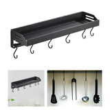 Maxbell Bathroom Floating Shelves Space Saving Modern Kitchen Wall Shelf with S Hook black 30cm