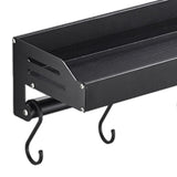 Maxbell Bathroom Floating Shelves Space Saving Modern Kitchen Wall Shelf with S Hook black 30cm