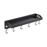 Maxbell Bathroom Floating Shelves Space Saving Modern Kitchen Wall Shelf with S Hook black 40cm