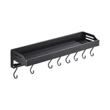 Maxbell Bathroom Floating Shelves Space Saving Modern Kitchen Wall Shelf with S Hook black 50cm