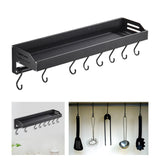 Maxbell Bathroom Floating Shelves Space Saving Modern Kitchen Wall Shelf with S Hook black 50cm