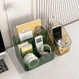 Maxbell Acrylic Desktop Organizer Portable Remote Control Holder for Countertop 4 Grids Green