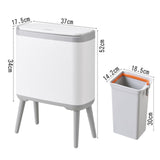 Maxbell 12L Trash Can with Lid Modern Nordic Waste Basket for Bedroom Kitchen