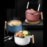 Maxbell Ramen Bowl Serving Bowl Kitchen Tableware Salad Bowl Ramen Cooker for Hiking Red