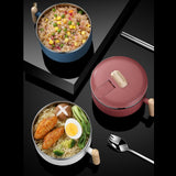 Maxbell Ramen Bowl Serving Bowl Kitchen Tableware Salad Bowl Ramen Cooker for Hiking Red