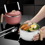 Maxbell Ramen Bowl Serving Bowl Kitchen Tableware Salad Bowl Ramen Cooker for Hiking Red