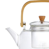 Maxbell High Borosilicate Glass Teapot Clear Kung Fu Tea with Strainer Stovetop Safe