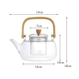 Maxbell High Borosilicate Glass Teapot Clear Kung Fu Tea with Strainer Stovetop Safe