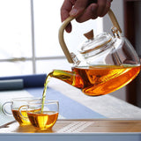 Maxbell High Borosilicate Glass Teapot Clear Kung Fu Tea with Strainer Stovetop Safe