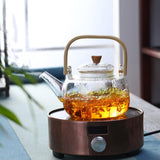 Maxbell High Borosilicate Glass Teapot Clear Kung Fu Tea with Strainer Stovetop Safe