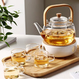 Maxbell High Borosilicate Glass Teapot Clear Kung Fu Tea with Strainer Stovetop Safe
