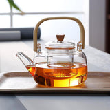 Maxbell High Borosilicate Glass Teapot Clear Kung Fu Tea with Strainer Stovetop Safe