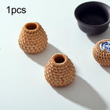 Maxbell Rattan Teapot Lid Holder Small Lid Rack for Kung Fu Ceramic Teapot Farmhouse