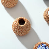 Maxbell Rattan Teapot Lid Holder Small Lid Rack for Kung Fu Ceramic Teapot Farmhouse