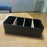Maxbell Remote Control Holder Make up Organizer Desktop for Remotes Bedside Sundries rectangle Black