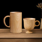Maxbell Tea Cup Water Cup Smooth Coffee Cup Vintage Juice Drink Mug Solid Wooden Mug 150ml