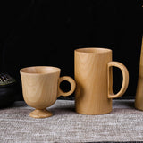 Maxbell Tea Cup Water Cup Smooth Coffee Cup Vintage Juice Drink Mug Solid Wooden Mug 150ml