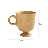Maxbell Tea Cup Water Cup Smooth Coffee Cup Vintage Juice Drink Mug Solid Wooden Mug 300ml