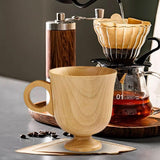 Maxbell Tea Cup Water Cup Smooth Coffee Cup Vintage Juice Drink Mug Solid Wooden Mug 300ml