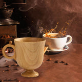 Maxbell Tea Cup Water Cup Smooth Coffee Cup Vintage Juice Drink Mug Solid Wooden Mug 300ml
