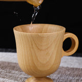 Maxbell Tea Cup Water Cup Smooth Coffee Cup Vintage Juice Drink Mug Solid Wooden Mug 300ml
