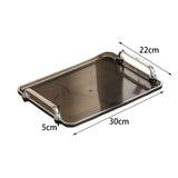 Maxbell Serving Tray Makeup Plastic Fruit Trays for Parties Living Room Coffee Table Grey