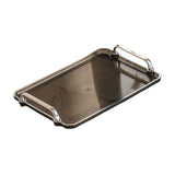 Maxbell Serving Tray Makeup Plastic Fruit Trays for Parties Living Room Coffee Table Grey