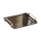 Maxbell Serving Tray Makeup Plastic Fruit Trays for Parties Living Room Coffee Table Grey