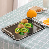 Maxbell Serving Tray Makeup Plastic Fruit Trays for Parties Living Room Coffee Table Grey