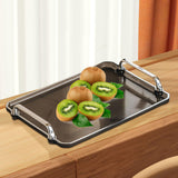 Maxbell Serving Tray Makeup Plastic Fruit Trays for Parties Living Room Coffee Table Grey