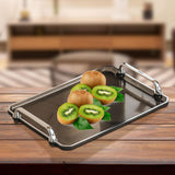 Maxbell Serving Tray Makeup Plastic Fruit Trays for Parties Living Room Coffee Table Grey
