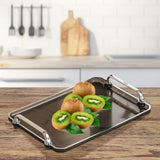 Maxbell Serving Tray Makeup Plastic Fruit Trays for Parties Living Room Coffee Table Grey