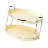 Maxbell 2 Tier Counter Tray Decorative Tray for Living Room Cosmetic Storage Kitchen Yellow