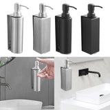 Maxbell Soap Dispenser Stainless Steel 1 Piece for Hotel Countertop Dishwashing Soap Silver Round