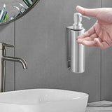 Maxbell Soap Dispenser Stainless Steel 1 Piece for Hotel Countertop Dishwashing Soap Silver Round