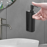 Maxbell Soap Dispenser Stainless Steel 1 Piece for Hotel Countertop Dishwashing Soap Black Round