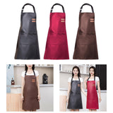 Maxbell Chef Apron with Large Pocket Waterproof Apron for DIY Painting Washing Women Black