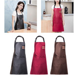 Maxbell Chef Apron with Large Pocket Waterproof Apron for DIY Painting Washing Women Black