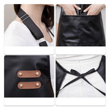 Maxbell Chef Apron with Large Pocket Waterproof Apron for DIY Painting Washing Women Black