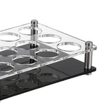 Maxbell Glass Cup Tray Rack Round Holes Glasses Holder for Exhibition Pantry Parties 12Hole Black