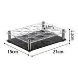 Maxbell Glass Cup Tray Rack Round Holes Glasses Holder for Exhibition Pantry Parties 12Hole Black