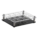 Maxbell Glass Cup Tray Rack Round Holes Glasses Holder for Exhibition Pantry Parties 12Hole Black