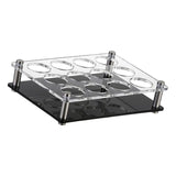 Maxbell Glass Cup Tray Rack Round Holes Glasses Holder for Exhibition Pantry Parties 12Hole Black