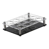 Maxbell Glass Cup Tray Rack Round Holes Glasses Holder for Exhibition Pantry Parties 12Hole Black