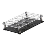 Maxbell Glass Cup Tray Rack Round Holes Glasses Holder for Exhibition Pantry Parties 12Hole Black