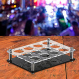 Maxbell Glass Cup Tray Rack Round Holes Glasses Holder for Exhibition Pantry Parties 12Hole Black
